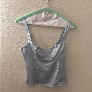 Blue Satin Corset Top
